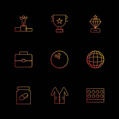 farklı minimalist düz vektör app simge kümesi