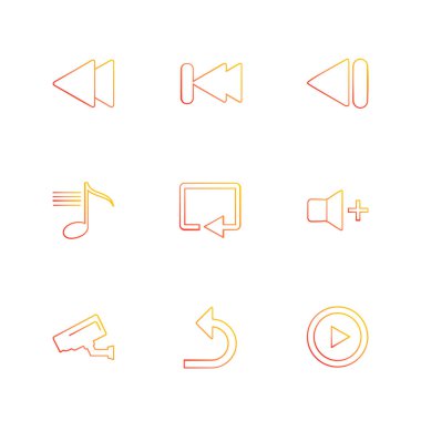 Beyaz arka plan üzerinde izole düz app simge kümesi