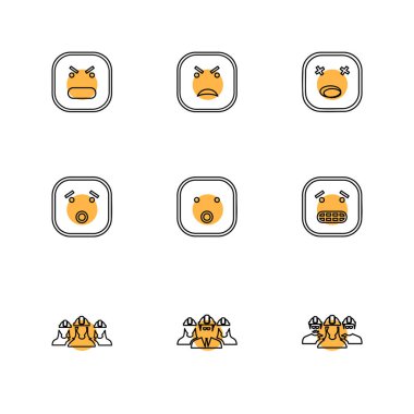 Beyaz arka plan üzerinde izole düz app simge kümesi