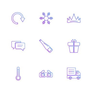 Beyaz arka plan üzerinde izole mor farklı minimalist düz vektör app simgeleri