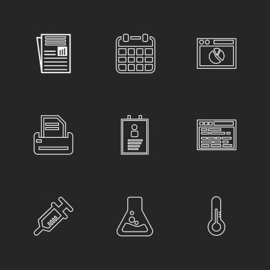 farklı minimalist düz vektör app simgeler siyah arka plan üzerine