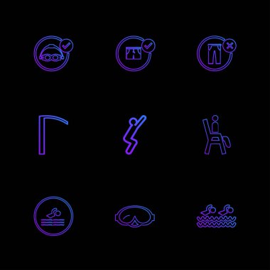 en az düz vektör app simgeler siyah arka plan üzerine