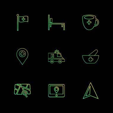 düz vektör çizim simgeler, App simgelerin ayarlamak   