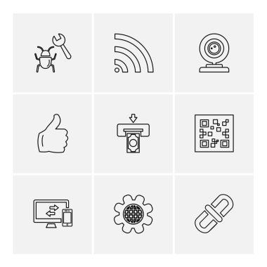 düz vektör çizim simgeler, App simgelerin ayarlamak   