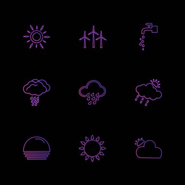 siyah arka plan üzerine minimalist düz app simgeleri