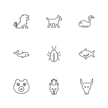 Beyaz arka plan üzerinde renkli minimalist düz vektör app simgeleri