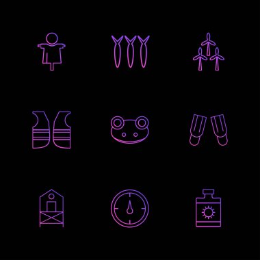 siyah arka plan üzerine minimalist düz app simgeleri