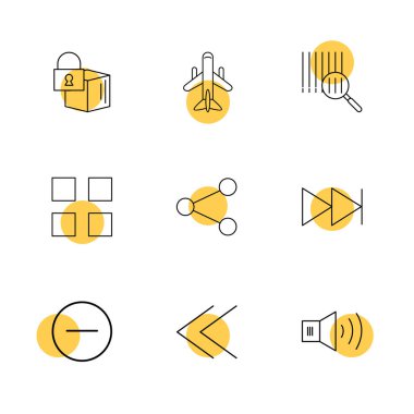 beyaz zemin üzerine minimalist düz app simgeleri