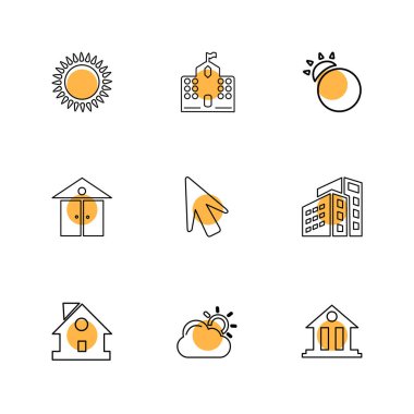 beyaz zemin üzerine minimalist düz app simgeleri