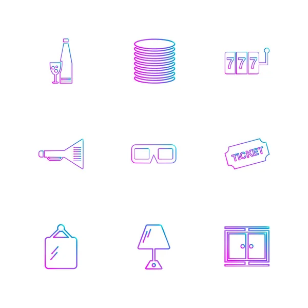 Vector Illustration Icons Set Icons White Background — Stock Vector