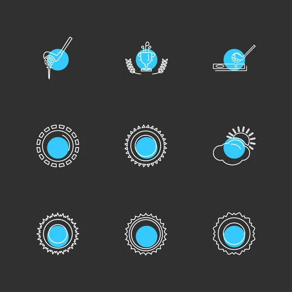 Iconos Aplicación Plana Minimalista Sobre Fondo Negro — Vector de stock