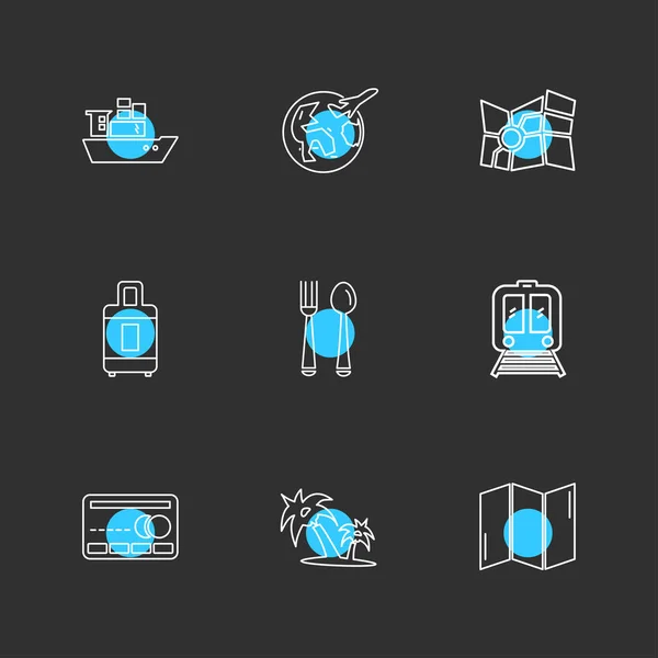 Conjunto Diferentes Iconos Aplicación Vector Plano Minimalista — Vector de stock