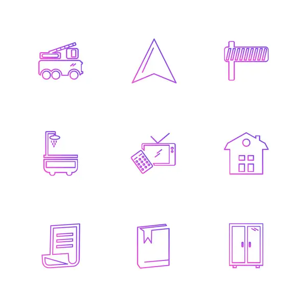 Minimalistic Flat App Icons Vector Illustration Digital Devices — Stock Vector