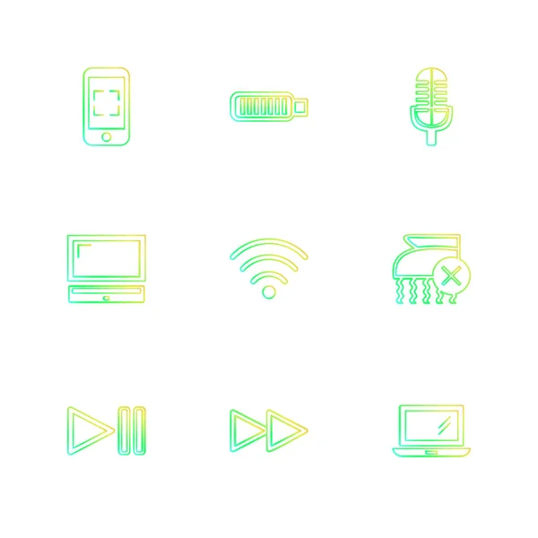 Flat Vector Illustration Icons Set App Icons — Stock Vector