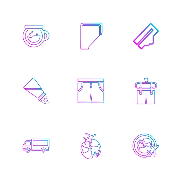 Iconos Aplicación Estilo Plano Color Sobre Fondo Blanco — Vector de stock