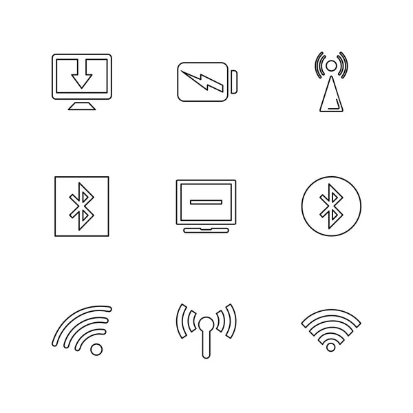 Icônes Application Plat Minimaliste Coloré Sur Fond Blanc — Image vectorielle