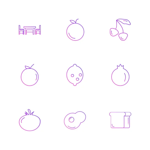 Conjunto Diferentes Iconos Aplicación Vector Plano Minimalista — Archivo Imágenes Vectoriales