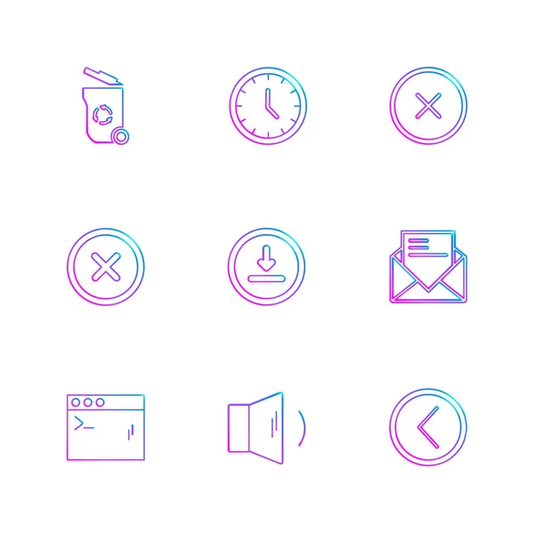 Iconos Aplicación Vector Plano Minimalista Sobre Fondo Blanco — Vector de stock