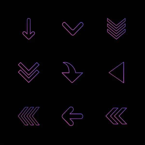 Pfeile Symbole Vektor Design Flache Sammlung — Stockvektor