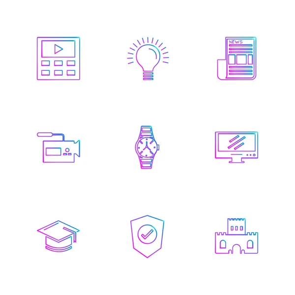 Conjunto Iconos Negocio Ilustración Vectores — Vector de stock