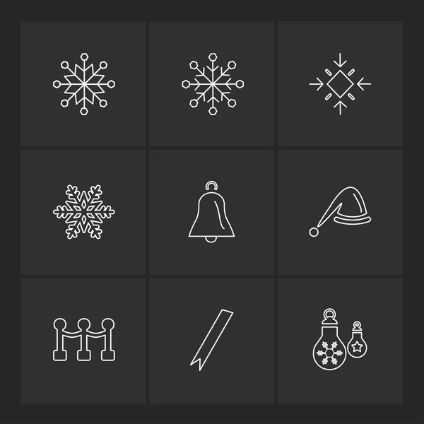 Ensemble Icônes Application Vectorielle Plate Internet Symboles Sur Fond Noir — Image vectorielle