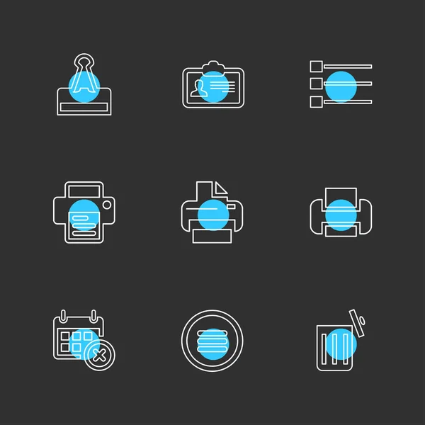 Set Various Minimalistic Vector App Icons — Stock Vector