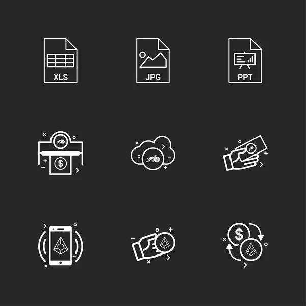 Colección Vectorial Iconos Diseño Plano Creativo Negocios — Archivo Imágenes Vectoriales