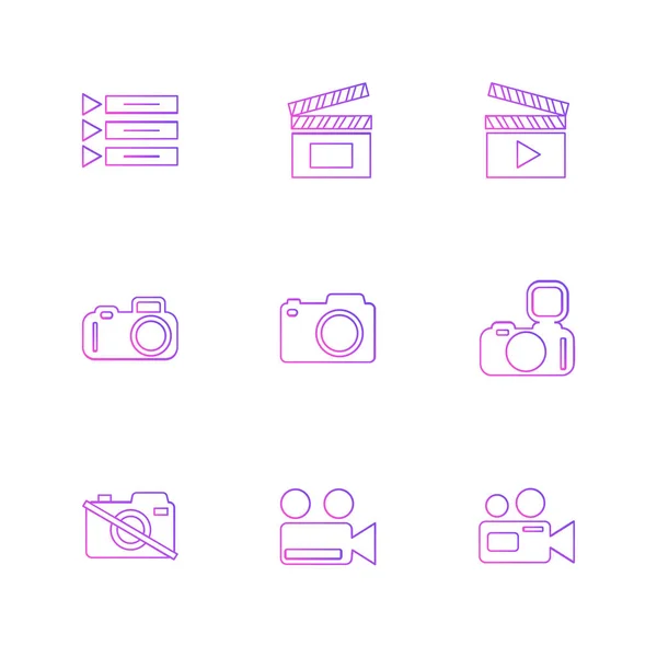 Colección Iconos Aleatorios Sobre Fondo Blanco Ilustración Vectorial — Vector de stock