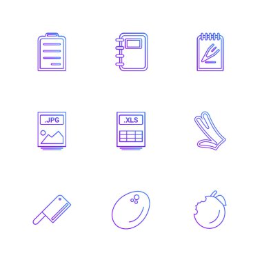 Beyaz arka plan üzerinde renkli minimalist düz vektör app simgeleri