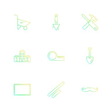 farklı minimalist düz vektör app simge kümesi