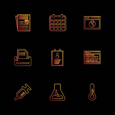 siyah arka plan üzerine minimalist düz app simgeleri