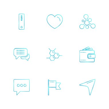 Beyaz arka plan üzerinde izole düz app simge kümesi