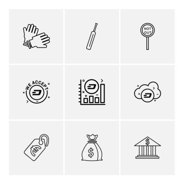 Beyaz arka plan daire basit simgeler, vektör çizim ile