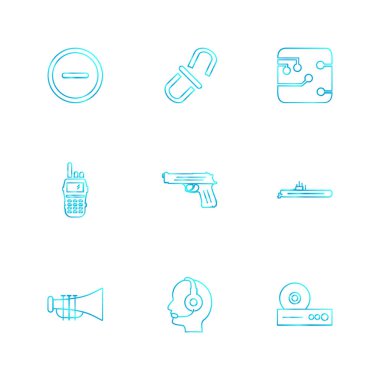 Beyaz arka plan ile güvenlik app simgeler, vektör çizim