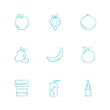 Beyaz arka plan üzerinde izole minimalist düz app simgeleri