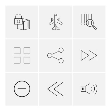 Beyaz arka plan üzerinde izole minimalist düz app simgeleri