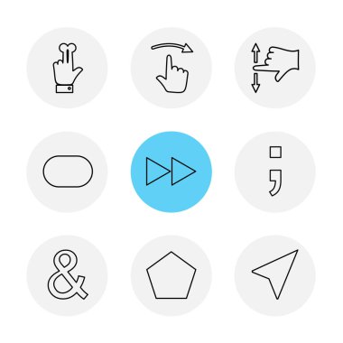 minimalist düz vektör app simgeleri beyaz arka plan üzerinde