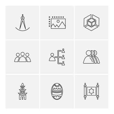 beyaz zemin üzerine minimalist düz app simgeleri