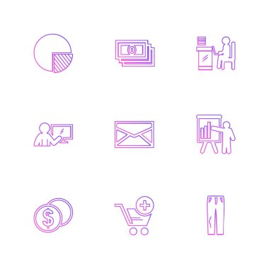 yaratıcı düz tasarım simgeler Alışveriş vektör toplama