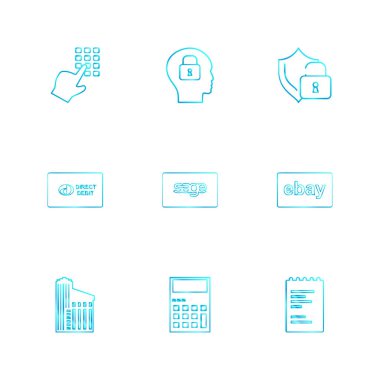 minimalist düz vektör app simgeleri beyaz arka plan üzerinde