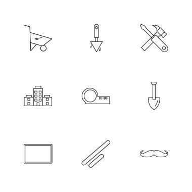 Beyaz arka plan üzerinde izole minimalist düz app simgeleri