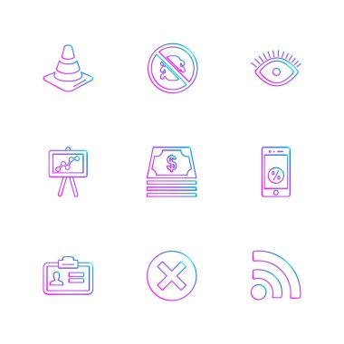 Beyaz arka plan üzerinde izole minimalist düz app simgeleri