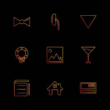 farklı minimalist düz vektör app simge kümesi