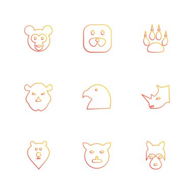 Beyaz arka plan üzerinde izole minimalist düz app simgeleri