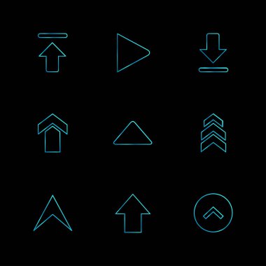 farklı minimalist düz vektör app simgeler siyah arka plan üzerine