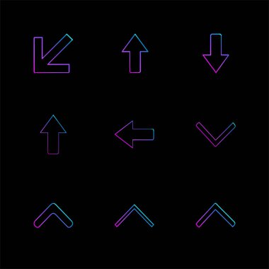 oklar simgeler vektör tasarım düz koleksiyonu