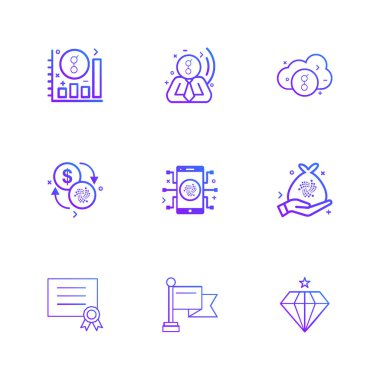 beyaz zemin üzerine minimalist düz app simgeleri