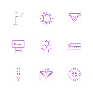 Minimalist düz app simgeler, vektör çizim dijital cihazlar için