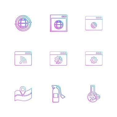 Farklı minimalist düz vektör app simgeleri