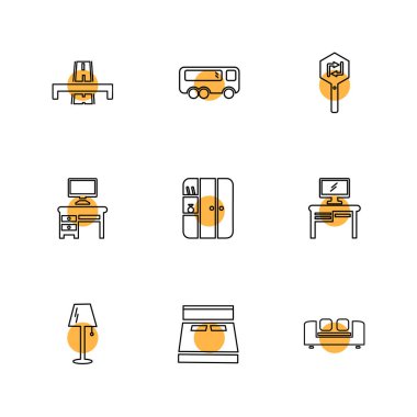 beyaz zemin üzerine minimalist düz app simgeleri